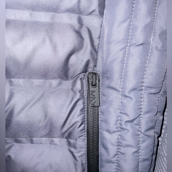 Marc New York Blue/Grey Puffer Mixed Media Jacket with Knit Sleeves 🧥 - Picture 9 of 15